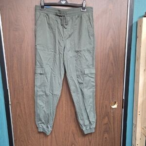 Splendid Size L Faded Green High Waisted Cargo Jogger Pant